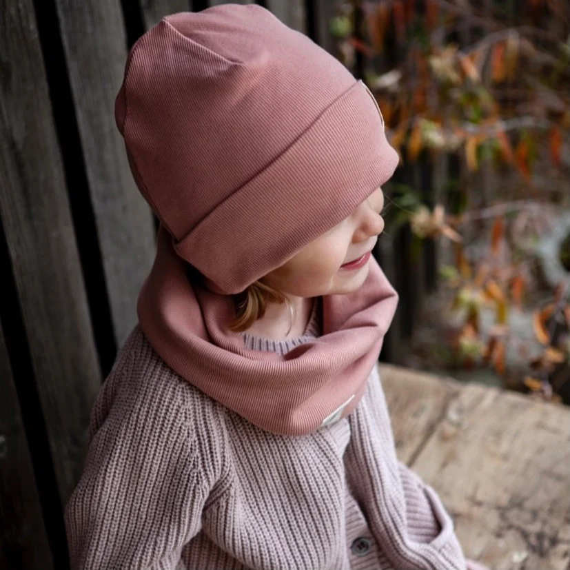 Organic Rib Scarf - Dusty Rose - Image 4