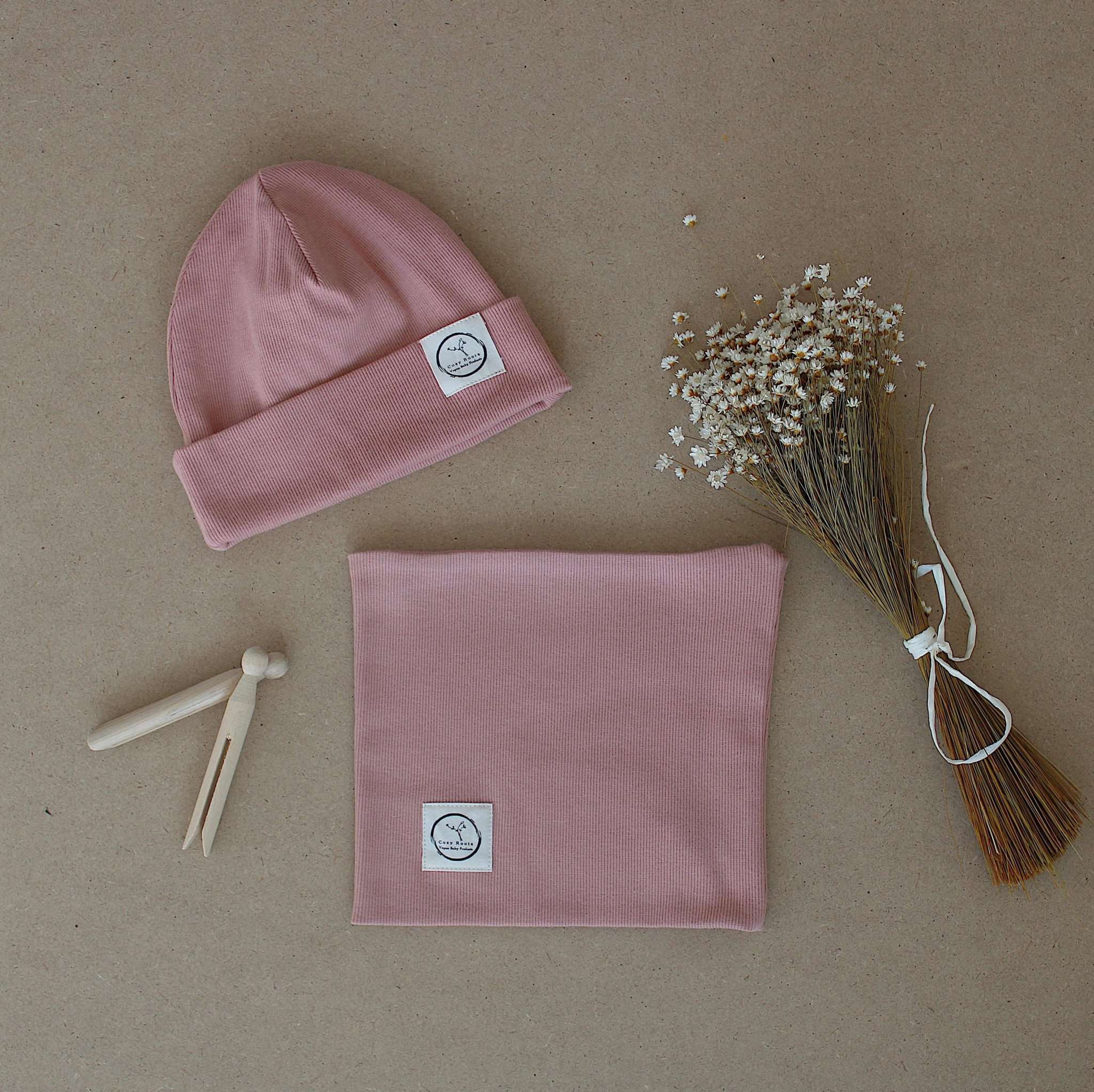 Organic Rib Scarf - Dusty Rose - Image 6