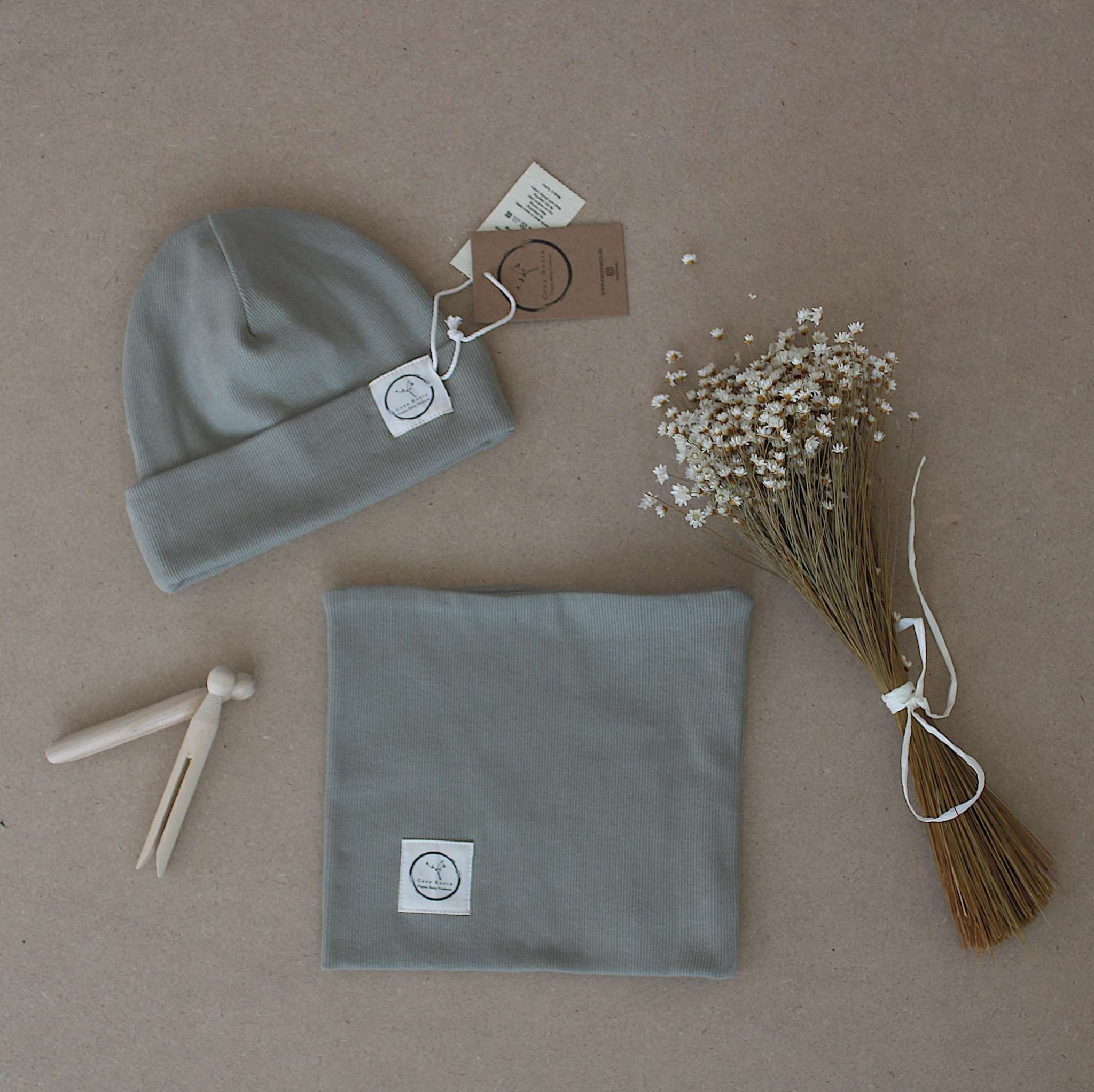 Organic Rib Scarf - Khaki - Image 3