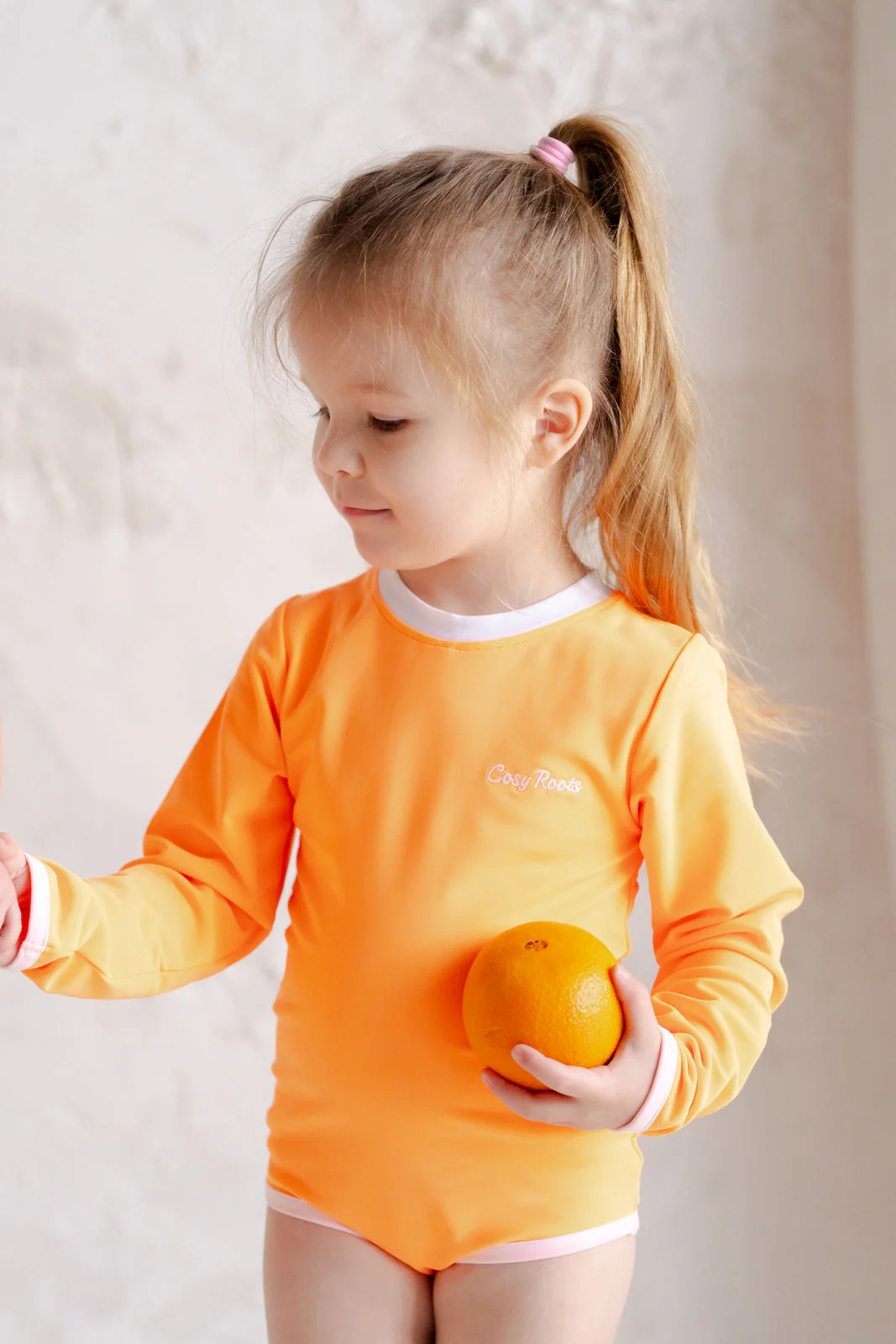 Sustainable UV Longsleeved Bathing Suit - Bright Orange (UV STANDARD 801) - Image 7