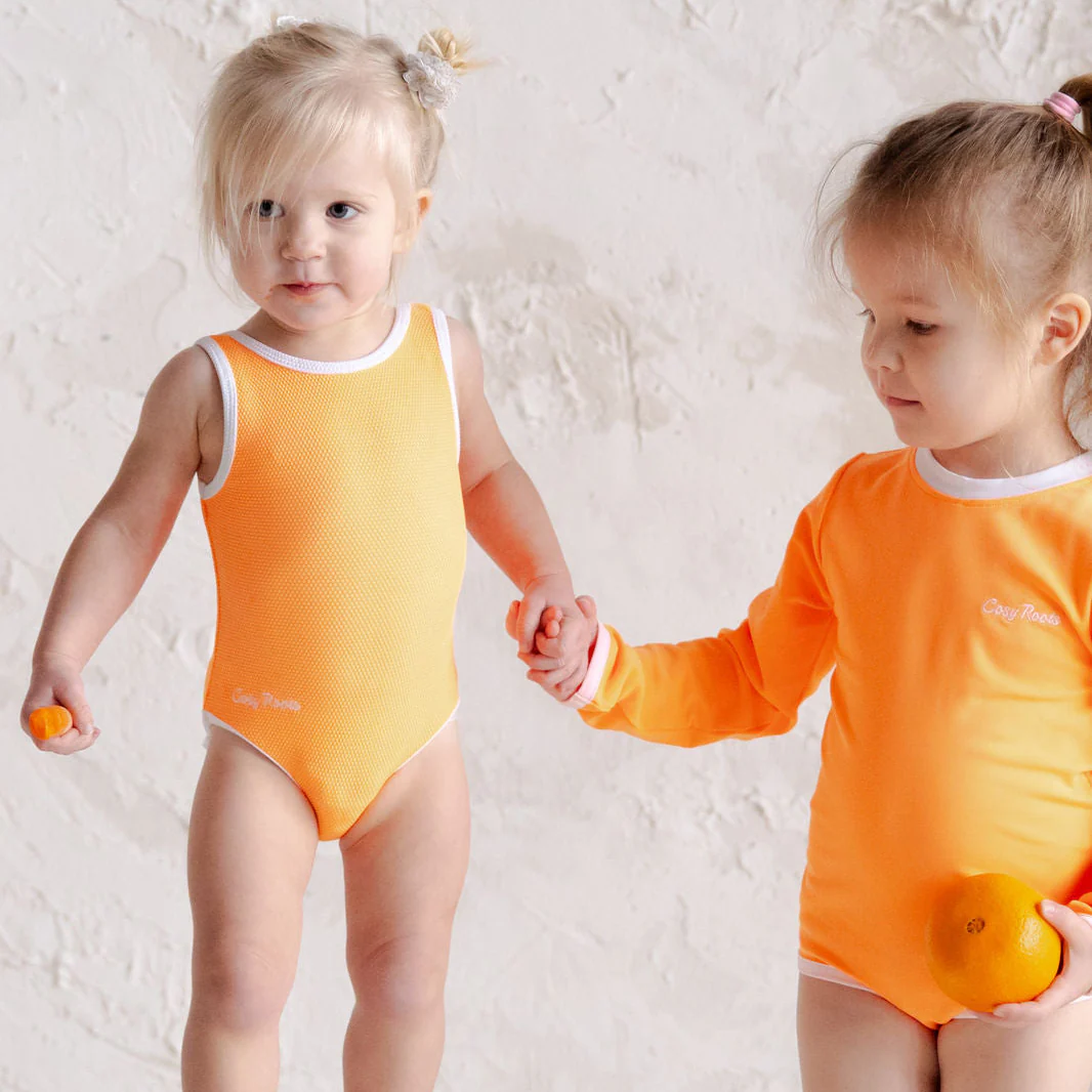 Sustainable UV Longsleeved Bathing Suit - Bright Orange (UV STANDARD 801) - Image 8