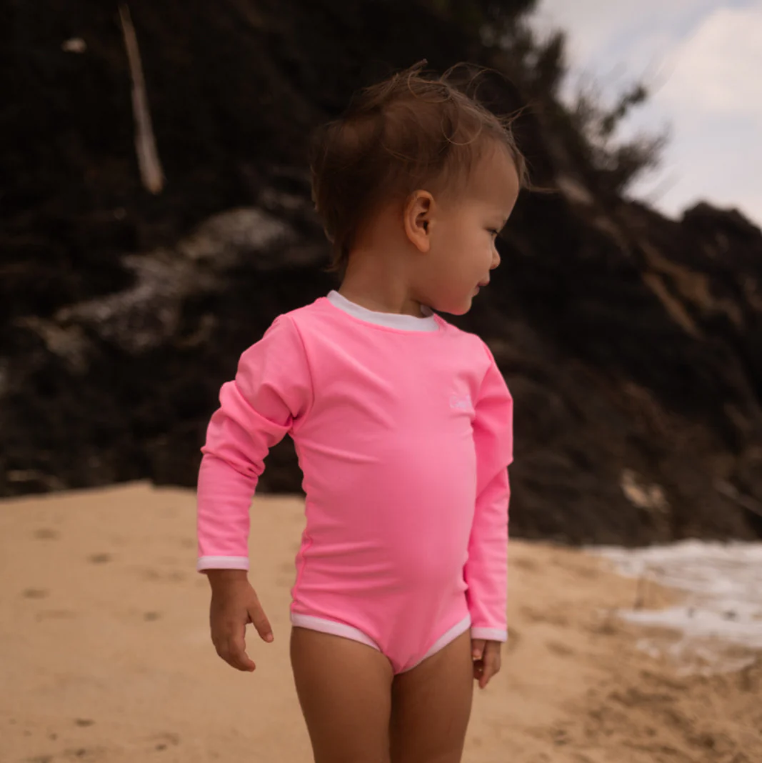 Sustainable UV Longsleeved Bathing Suit - Bright Pink (UV STANDARD 801) - Image 3