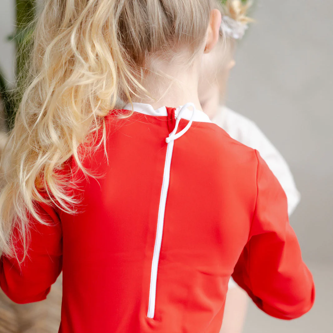 Sustainable UV Longsleeved Bathing Suit - Red (UV STANDARD 801) - Image 10