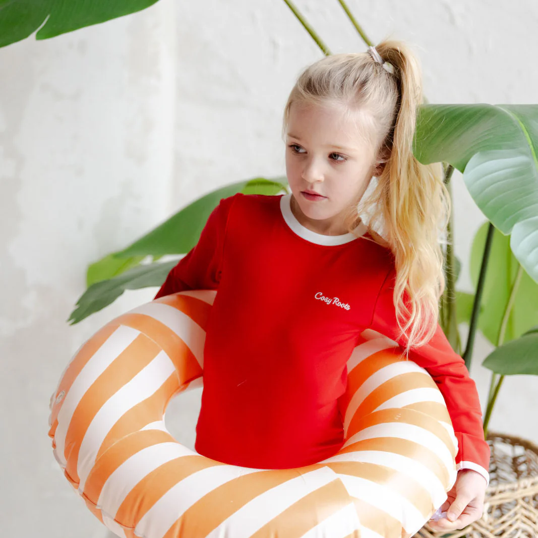 Sustainable UV Longsleeved Bathing Suit - Red (UV STANDARD 801) - Image 16