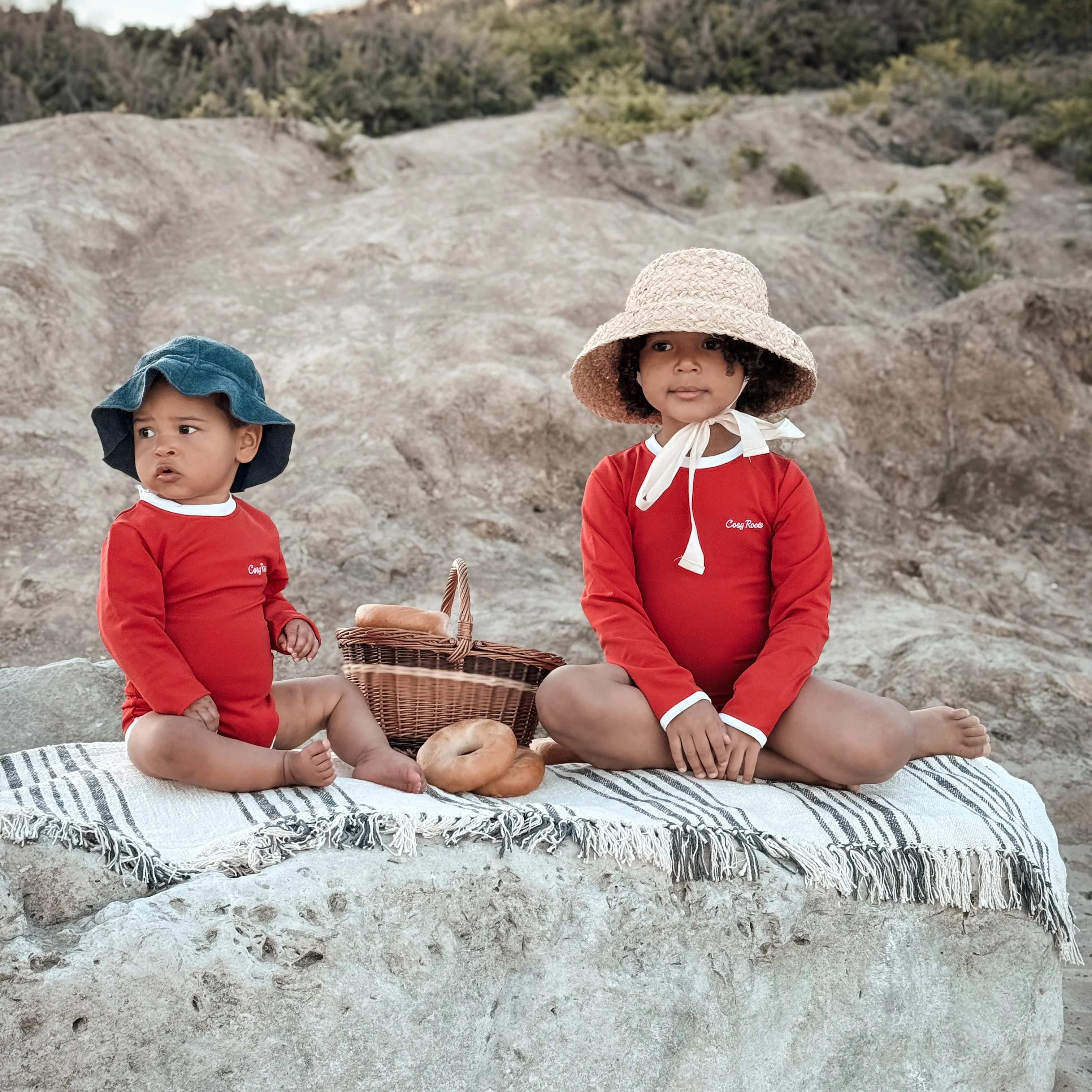 Sustainable UV Longsleeved Bathing Suit - Red (UV STANDARD 801) - Image 5