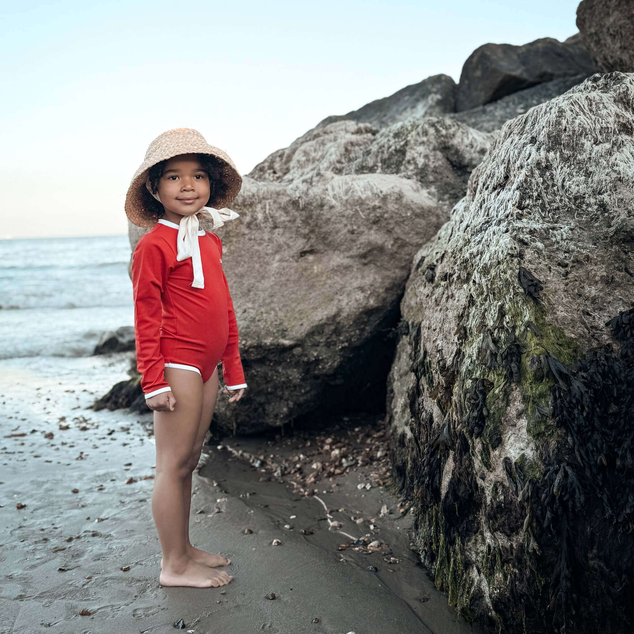 Sustainable UV Longsleeved Bathing Suit - Red (UV STANDARD 801) - Image 6