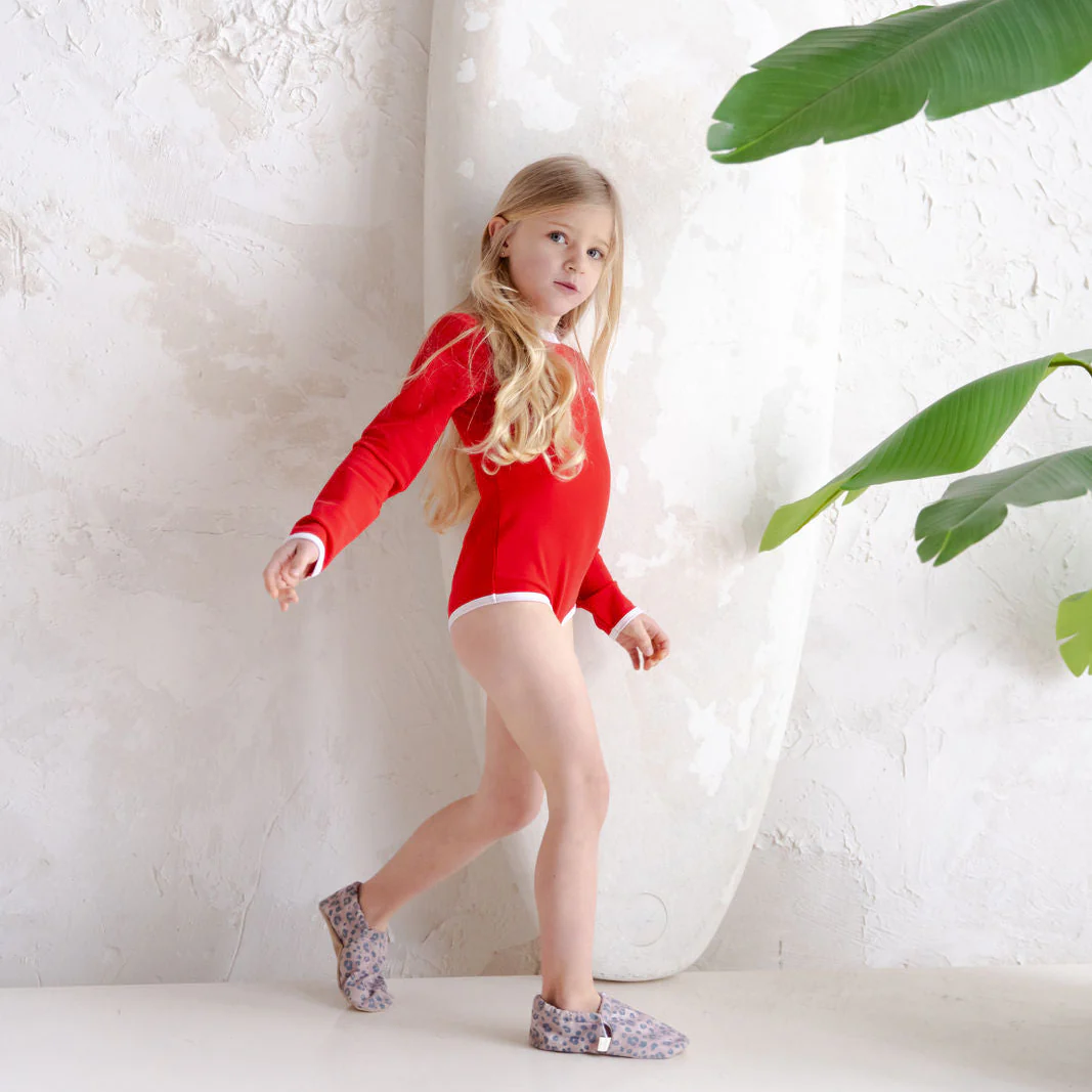 Sustainable UV Longsleeved Bathing Suit - Red (UV STANDARD 801) - Image 8