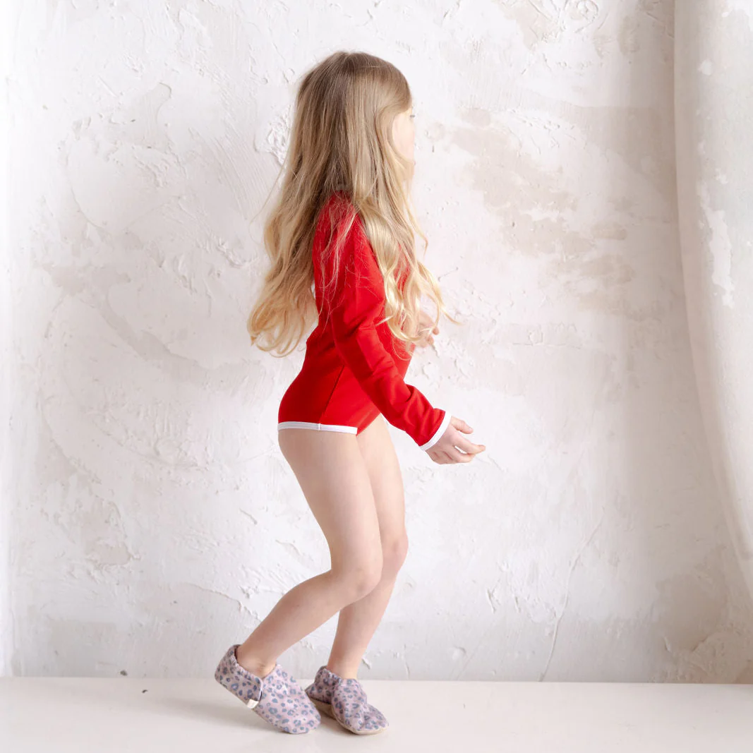 Sustainable UV Longsleeved Bathing Suit - Red (UV STANDARD 801) - Image 9