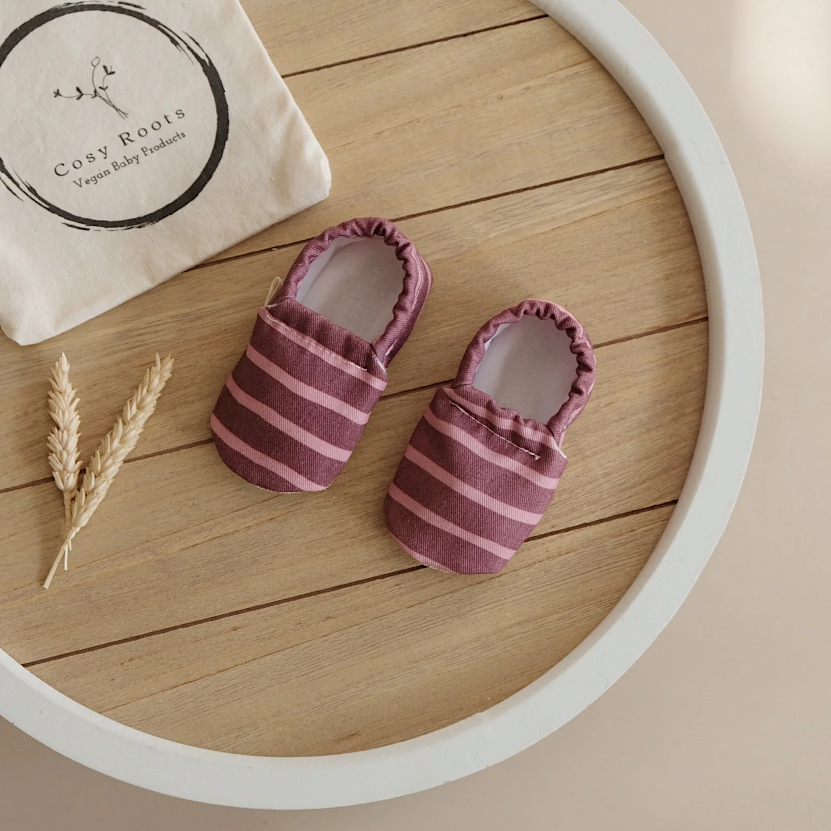 Vegan Shoes - Berry Blush (red/pink striped) - Image 2