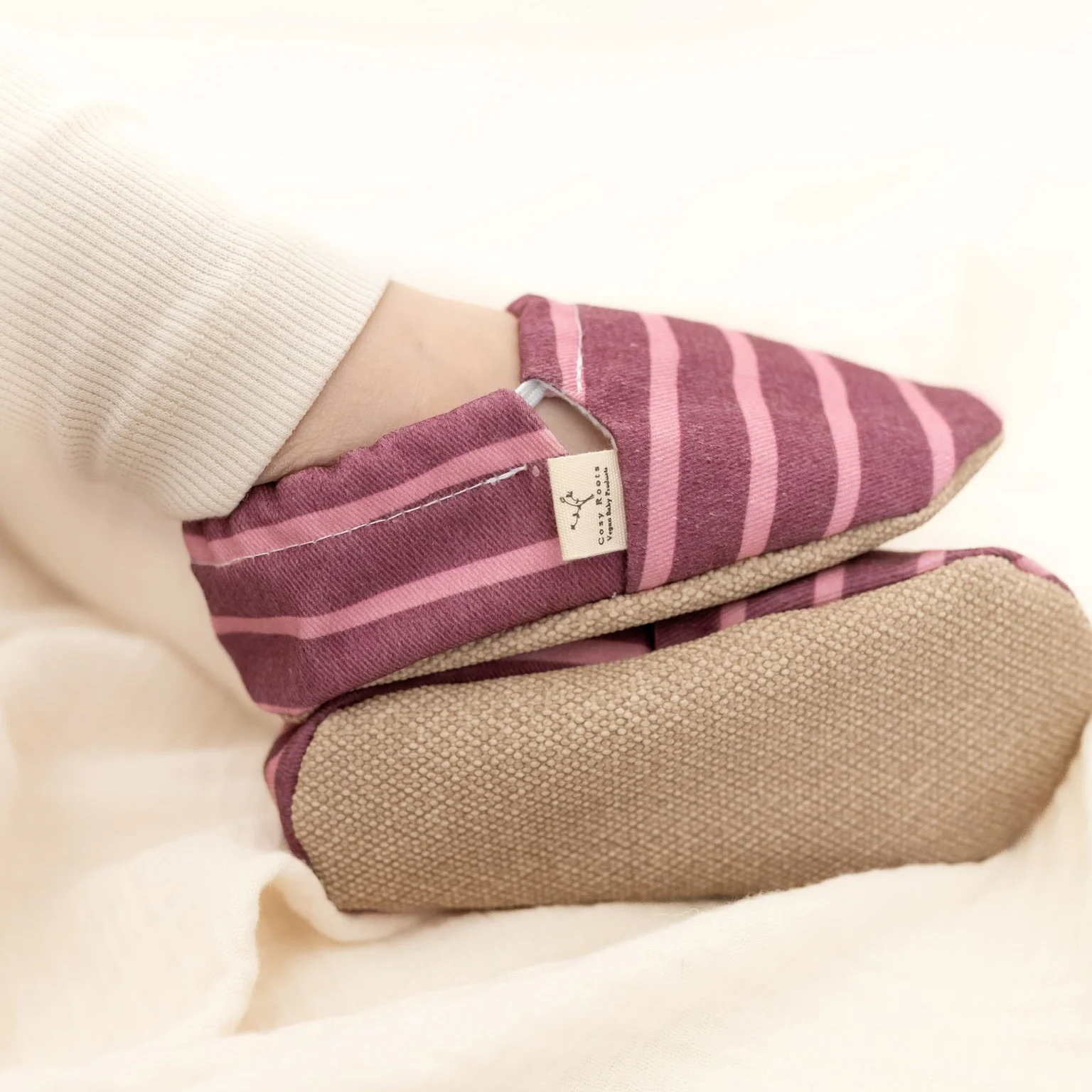 Vegan Shoes - Berry Blush (red/pink striped) - Image 3