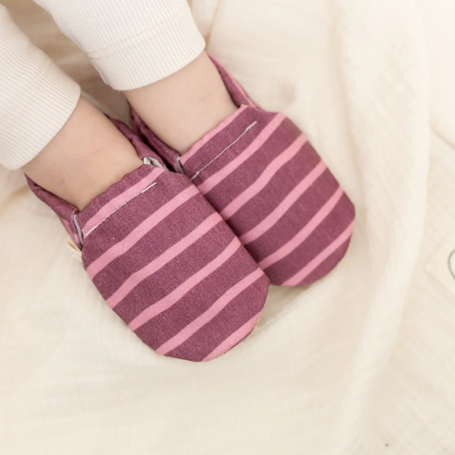 Vegan Shoes - Berry Blush (red/pink striped) - Image 5