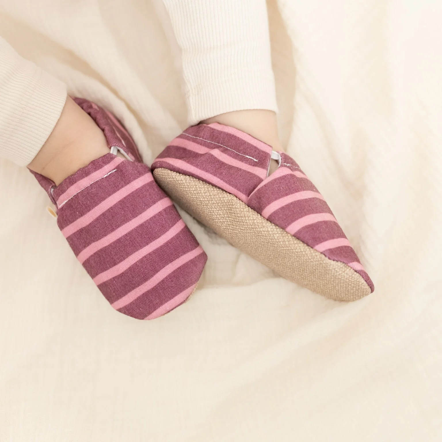 Vegan Shoes - Berry Blush (red/pink striped) - Image 8