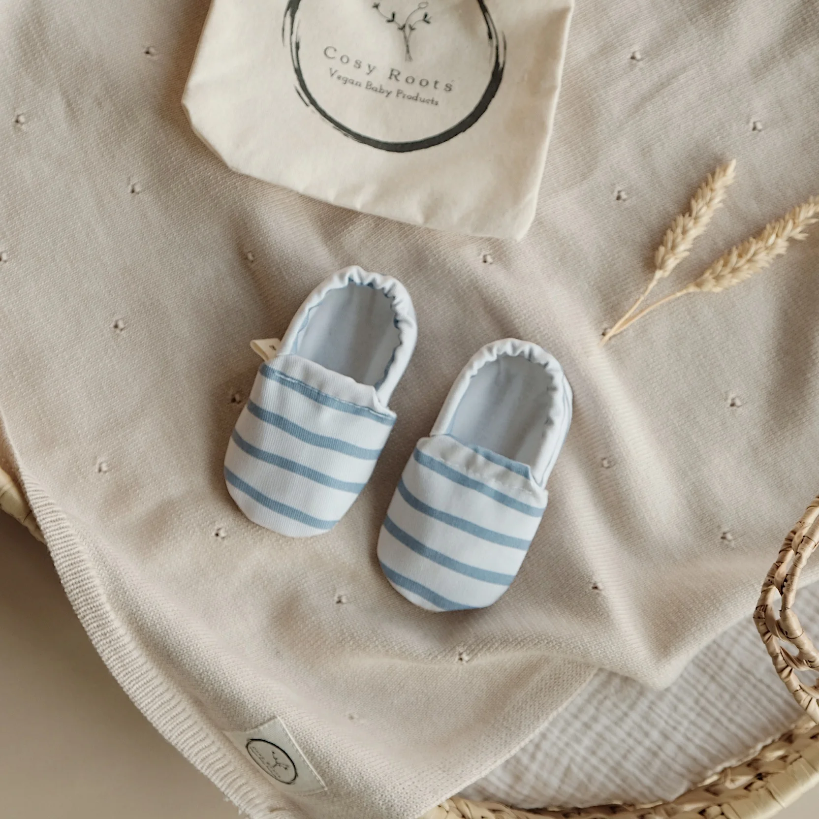 Vegan Shoes - Blue Striped - Image 5
