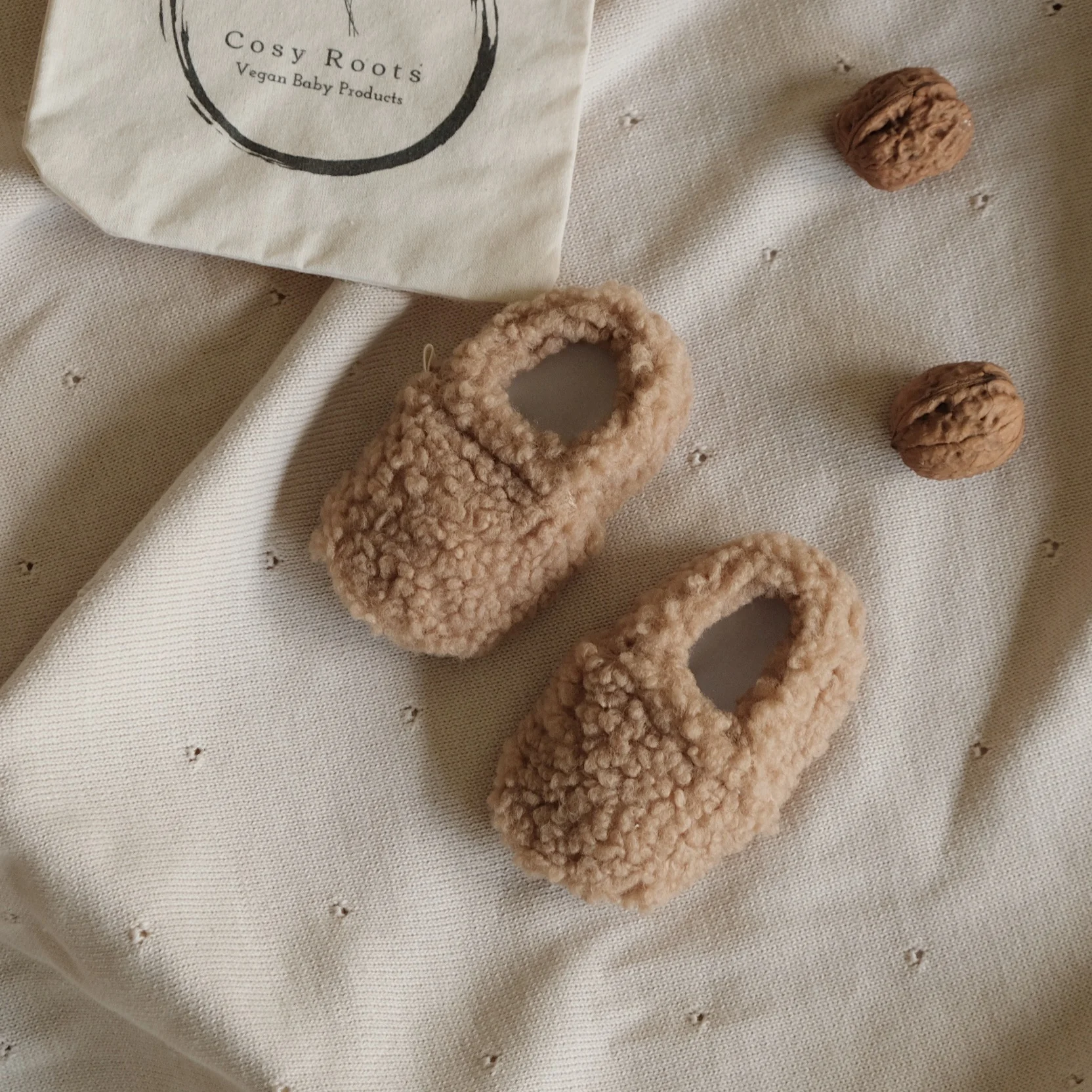 Vegan Shoes -Cosy Roots - Teddy Shoes - Caramel - Image 3