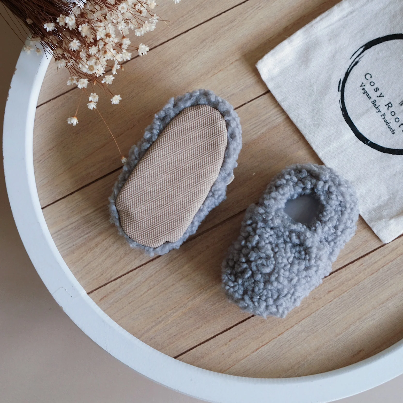 Vegan Shoes -Cosy Roots - Teddy Shoes - Grey - Image 5