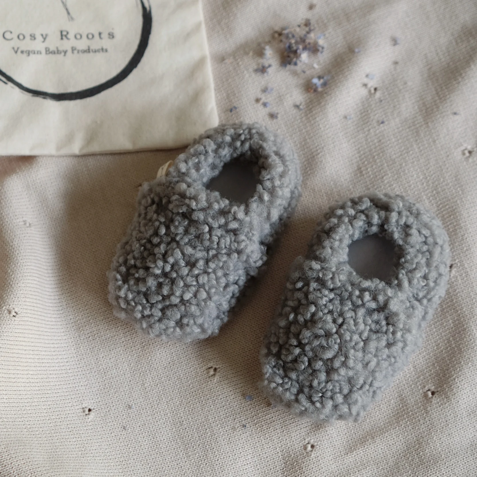 Vegan Shoes -Cosy Roots - Teddy Shoes - Grey - Image 7