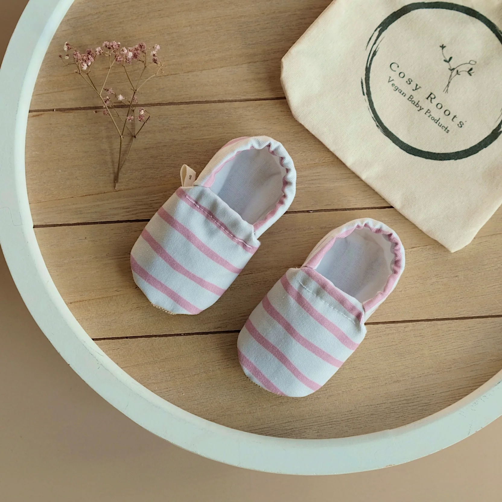 Vegan Shoes - Pink Striped - Image 3