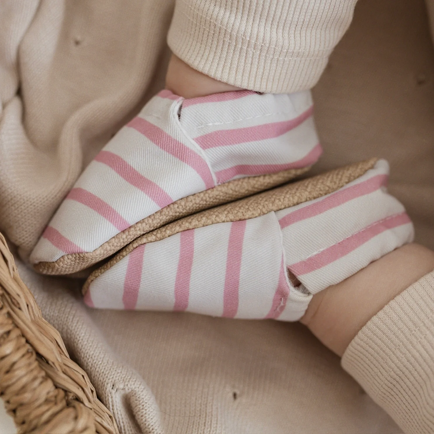 Vegan Shoes - Pink Striped - Image 4