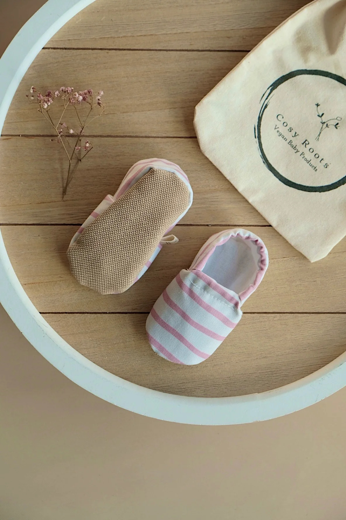 Vegan Shoes - Pink Striped - Image 5