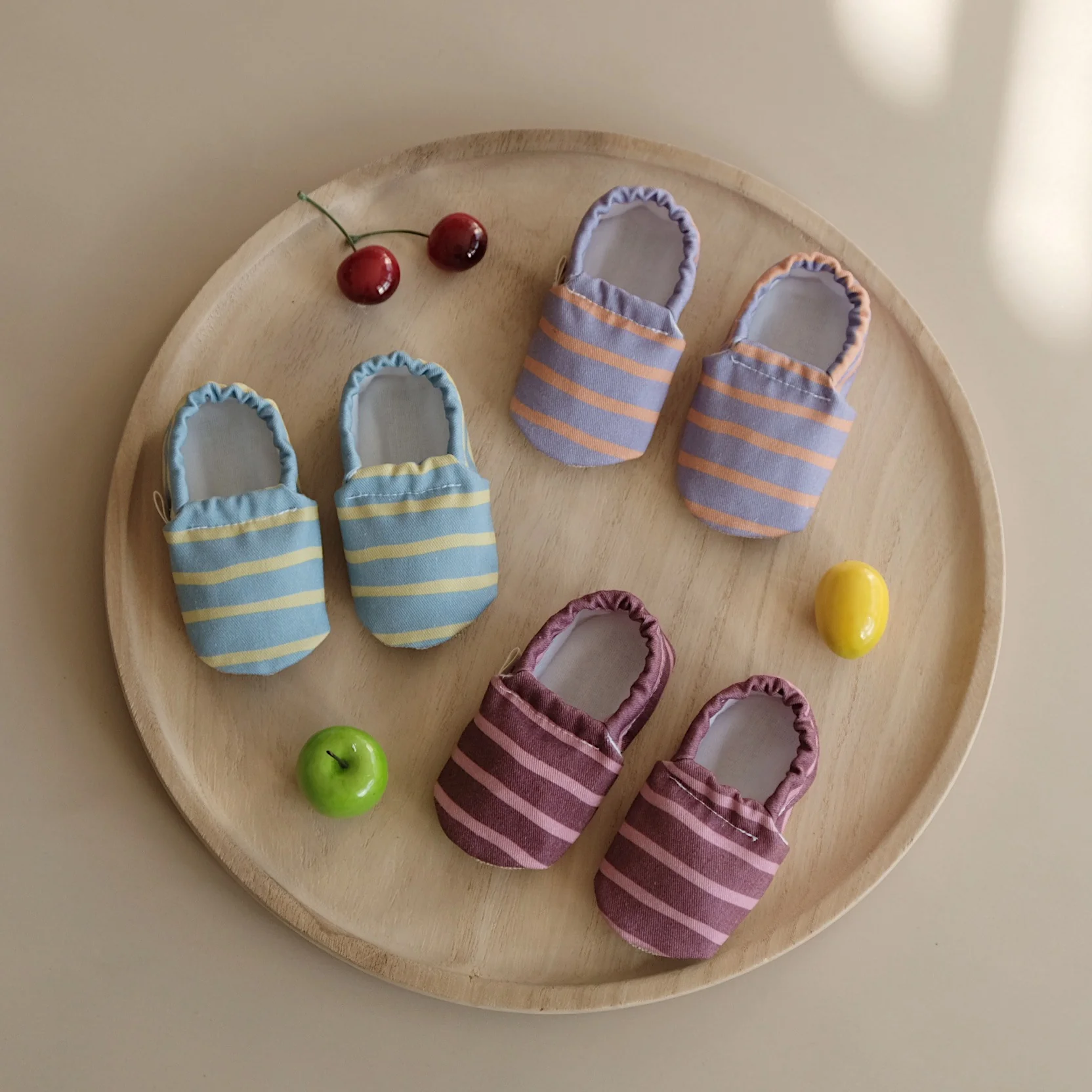 Vegan Shoes - Sunset Sorbet (lavender/orange striped) - Image 5