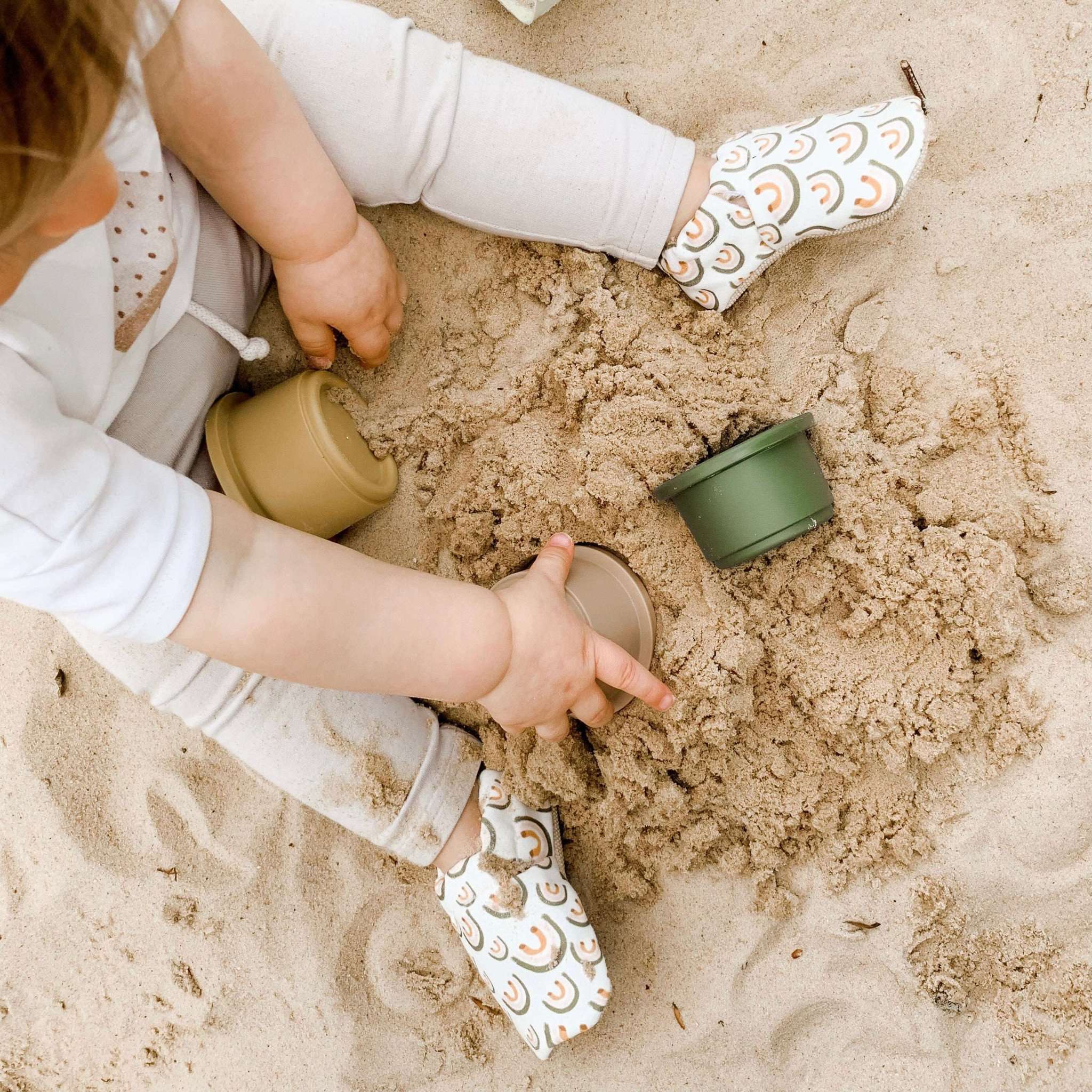 Vegan Newborn Shoes - Vintage Rainbows - S A L E - Image 6