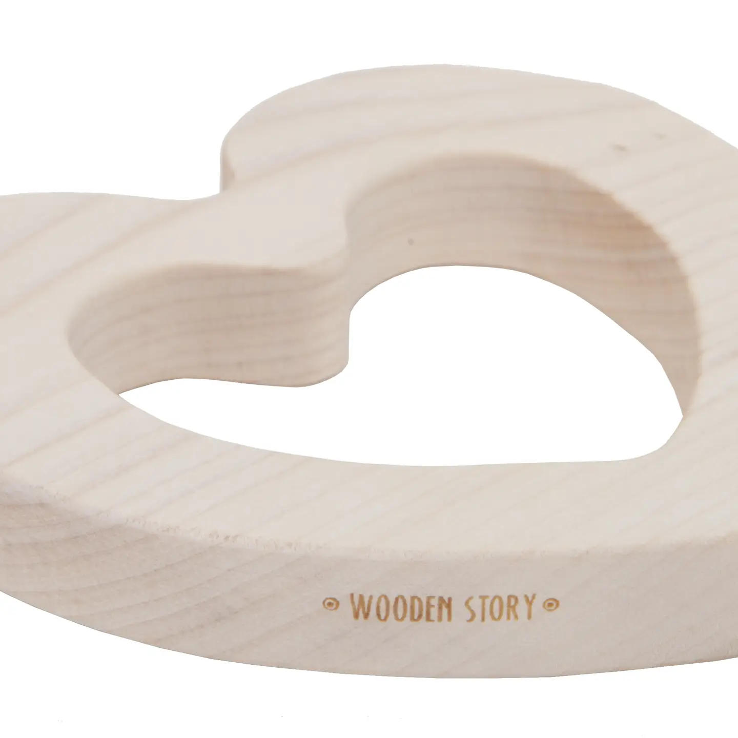 Natural Wooden Teether Heart - Image 4
